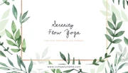 White Modern Aesthetic Floral Yoga Business Card - Page 1