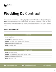 Wedding DJ Contract Template - Seite 1