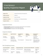 Quality Inspection Report Template - page 1