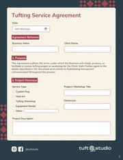 Detailed Tufting Small Business Contract Template - Página 1