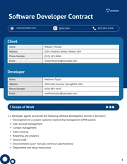 Software Developer Contract Template - Page 1