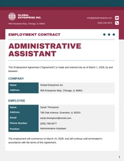 Administrative Assistant Contract Template - Page 1