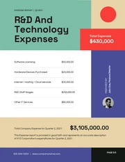 Blue And Red Geometric Company Expenses Report - Page 5