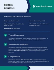 Dentist Contract Template - page 1