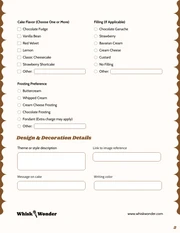 Cake Order Form Template - Seite 2