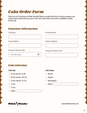 Cake Order Form Template - Seite 1