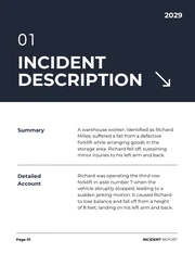 Simple White And Dark Blue Incident Report - Page 2