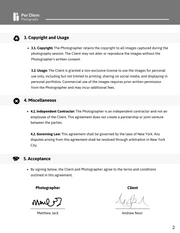 Photography Retainer Contract - Page 2