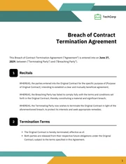 Breach Of Contract Template - page 1