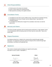 Carpet Cleaning Contract Template - page 2