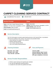 Carpet Cleaning Contract Template - Página 1