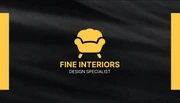 Dark Black And Yellow Modern Texture Interior Design Specialist Business Card - Page 1
