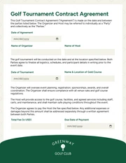 Golf Tournament Contract Template - Página 1