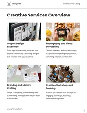 Black White Minimalist Creative Service Catalog Template - Page 2