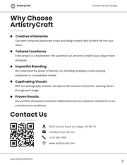 Black White Minimalist Creative Service Catalog Template - Page 3