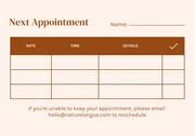 Brown Modern Aesthetic Appointment Card - Page 2