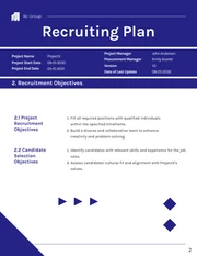 Minimalist Clean Simple White and Blue Recruiting Plan - Page 2