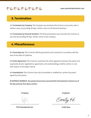 Entertainment Contract Template - صفحة 3