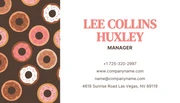 Brown And White Playful Cute Pattern Donut Store Business Card - page 2