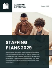 Black And White Modern Clean Corporate Institution Staffing Plans - Page 1