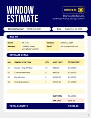 Window Estimate Template - Seite 1