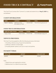 Food Truck Contract Template - page 1