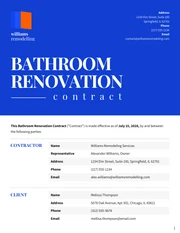 Bathroom Renovation Contract Template - page 1