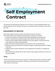 Self Employment Contract Template - Page 1