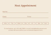 Beige And Brown Minimalist Hair&Cosmetic; Appointment Card - Seite 2