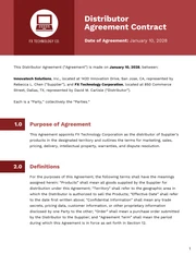 Distributor Contract Template - page 1