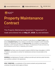 Property Maintenance Contract Template - Página 1