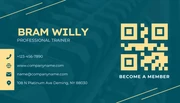 Teal And Yellow Modern Photo Fitness Business Card - Seite 2