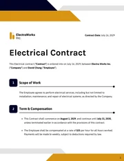 Electrical Contract Template - page 1