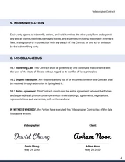 Videographer Contract Template - Pagina 4