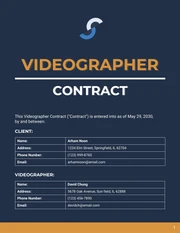 Videographer Contract Template - page 1