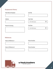 Truck Driver Application Form Template - صفحة 3