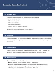 Residential Remodeling Contract Template - page 2