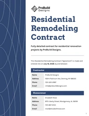 Residential Remodeling Contract Template - Seite 1