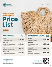 Personalized Merchandise Price List - Página 1