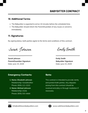 Babysitter Contract Template - Pagina 4