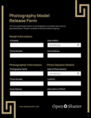 Photography Model Release Form Template - Page 1
