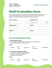 Staff Evaluation Form Template - Seite 1