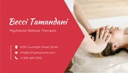 Red and White Massage Therapist Business Card - Page 2