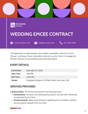 Wedding Emcee Contract Template - صفحة 1