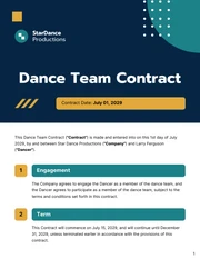 Dance Team Contract Template - Pagina 1