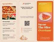 Orange Vintage Pizza Food Trifold Brochure - Página 1