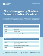 Non Emergency Medical Transportation Contract Template - Pagina 1