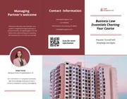 Dark Red Simple Business Legal Tri-fold Brochure - Page 1