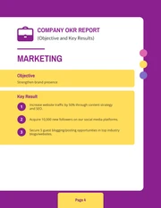 Purple And Yellow Modern Company OKR Report - Page 4