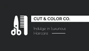 curt & color co Minimalist Modern Hair Salon Business Card - Seite 1